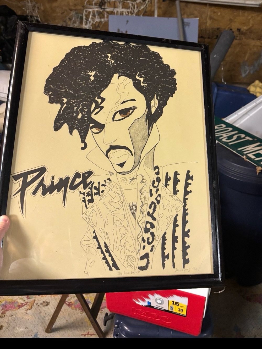 Prince Portrait Wall Art Print in Cream and Black